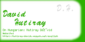 david hutiray business card